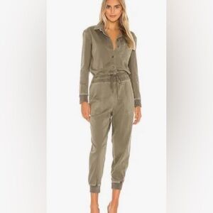 NWT James Perse Stretch Herringbone Jumpsuit in Khaki Size 3
